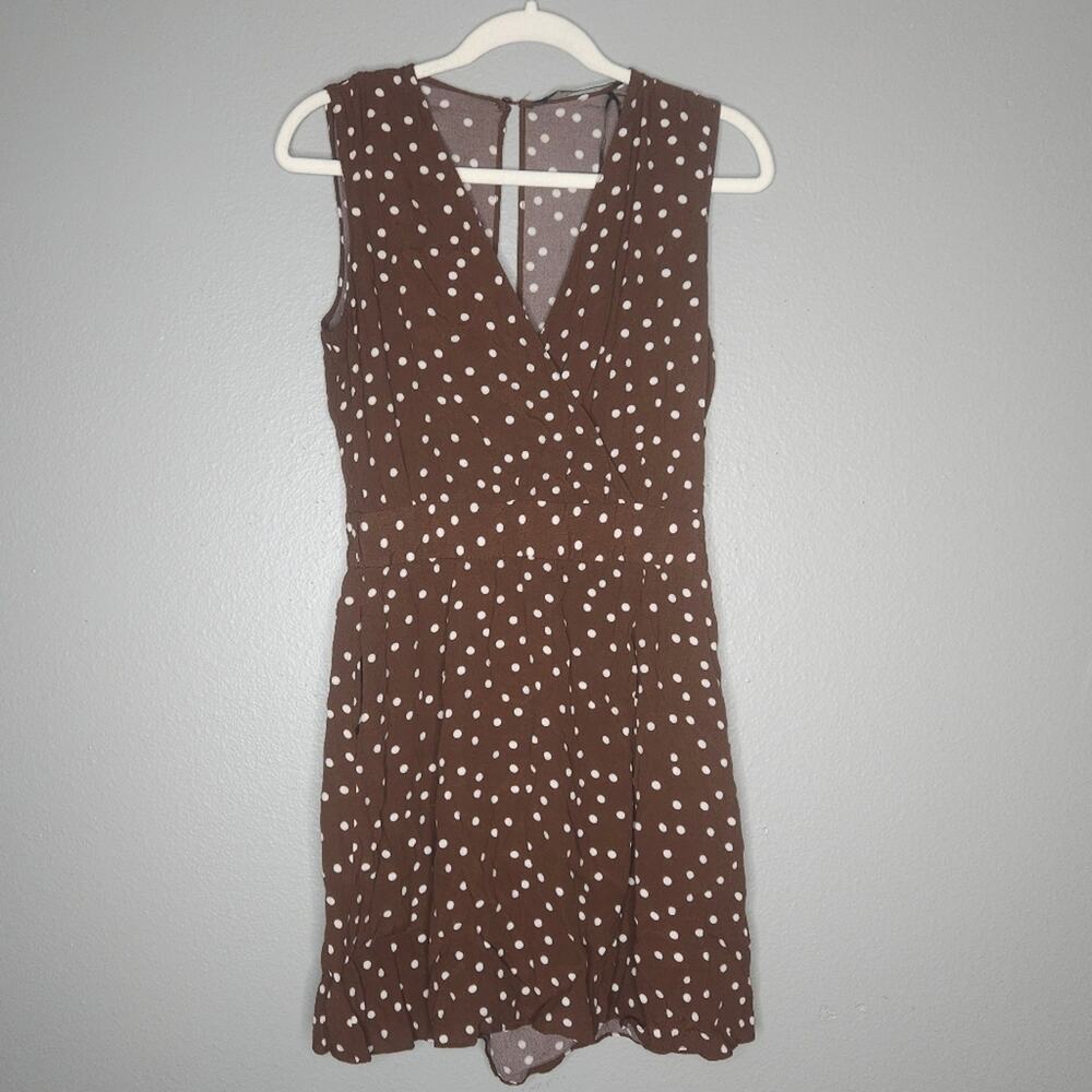 Zara Basic brown polka dot romper - image 9